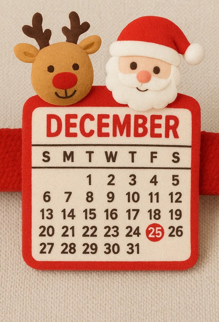 December Christmas Baby Headband – Santa & Reindeer Plush Design